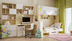 Детская комната Флёр (Белый/корпус Клен) в Пскове - pskov.katalogmebeli.com | фото