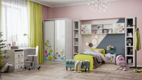Детская комната Флер (Белый/корпус Выбеленное дерево) в Пскове - pskov.katalogmebeli.com | фото