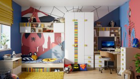 Детская комната Клаксон без машинок (Белый/корпус Клен) в Пскове - pskov.katalogmebeli.com | фото