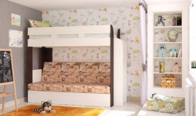 Кровать с диваном 75 Карамель Атлант (Венге Магия /Сосна Карелия/Савана) в Пскове - pskov.katalogmebeli.com | фото