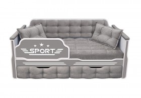 Кровать 160 серии Спорт 2 ящика 45 Серый (подушки) в Пскове - pskov.katalogmebeli.com | фото