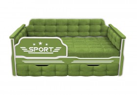 Кровать 160 серии Спорт 2 ящика 76 Зелёный (мягкие боковые накладки) в Пскове - pskov.katalogmebeli.com | фото