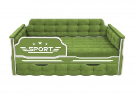 Кровать 170 серии Спорт 1 ящик 76 Зелёный (мягкие боковые накладки) в Пскове - pskov.katalogmebeli.com | фото