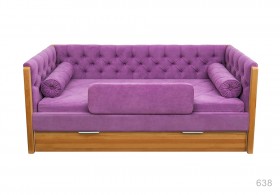 Кровать 180 серии Леди + ящик 32 Фиолетовый (мягкий бортик/подушка валик) в Пскове - pskov.katalogmebeli.com | фото