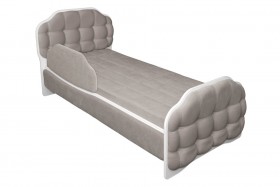 Кровать 190 Атлет Lux 96 Серый (мягкий бортик) в Пскове - pskov.katalogmebeli.com | фото