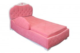 Кровать 190 Гармония Lux 36 Розовый (мягкий бортик) в Пскове - pskov.katalogmebeli.com | фото