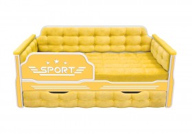 Кровать 190 серии Спорт 1 ящик 74 Жёлтый (мягкие боковые накладки) в Пскове - pskov.katalogmebeli.com | фото