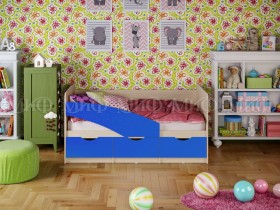Кровать Бабочки 1,6м (Синий матовый) в Пскове - pskov.katalogmebeli.com | фото