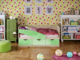 Кровать Бабочки 2,0м (Салатовый металлик) в Пскове - pskov.katalogmebeli.com | фото