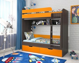 Кровать двухъярусная Юниор-5  Бодего/Оранжевый в Пскове - pskov.katalogmebeli.com | фото