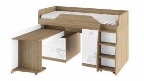Кровать комбинированная «Оксфорд» (Ривьера/Белый с рисунком) в Пскове - pskov.katalogmebeli.com | фото 3