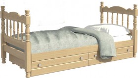 Кровать одинарная Аленка из массива сосны 800*1890 Сосна в Пскове - pskov.katalogmebeli.com | фото