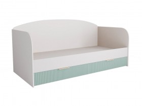 Кровать с ящиками ДКД 2000.1 Лавис (Белый софт/Зеленый софт/корпус Белый) в Пскове - pskov.katalogmebeli.com | фото