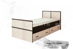 Кровать Сакура с настилом и ящиками 0,9 (Венге/Лоредо) в Пскове - pskov.katalogmebeli.com | фото