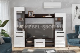 Мебель для гостиной МГС 6 (Исполнение 1/Венге/Белый глянец) в Пскове - pskov.katalogmebeli.com | фото