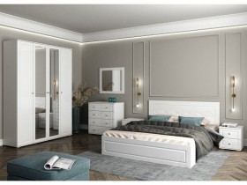 Модульная спальня Барселона (Белый/Белый глянец) в Пскове - pskov.katalogmebeli.com | фото