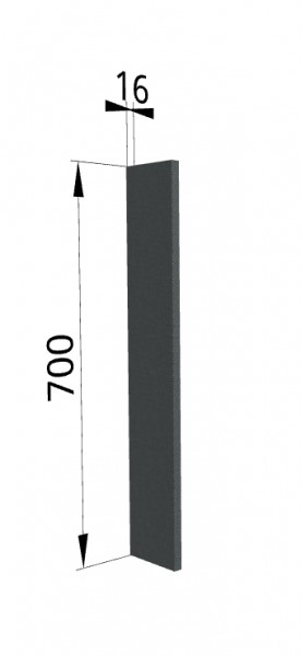 Панель торцевая ПТ 400 Квадро (для шкафа торцевого верхнего) Железо в Пскове - pskov.katalogmebeli.com | фото