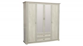 Шкаф для одежды "Сохо" (бетон пайн белый/2 ящика/зеркало) в Пскове - pskov.katalogmebeli.com | фото