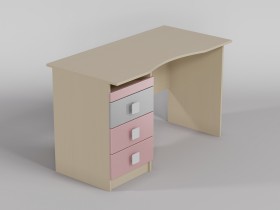 Стол (столешница с выемкой) Грэйси (Розовый/Серый/корпус Клен) в Пскове - pskov.katalogmebeli.com | фото