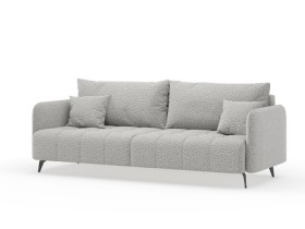 Валериан диван трёхместный прямой Светло-серый, ткань RICO FLEX 108 в Пскове - pskov.katalogmebeli.com | фото